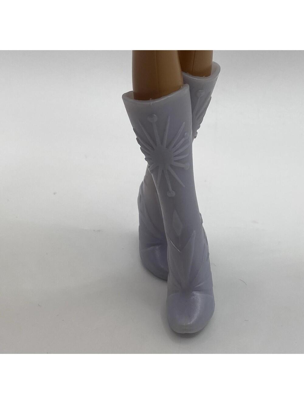 Disney Elsa Doll Boots For 11 Inch Dolls Glittery Silver Grey Replacement B9